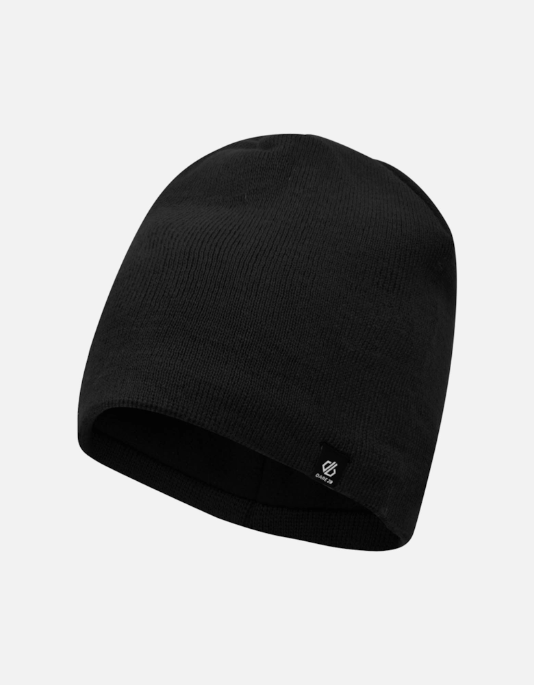Mens Rethink Embroidered Fleece lined Beanie - Black