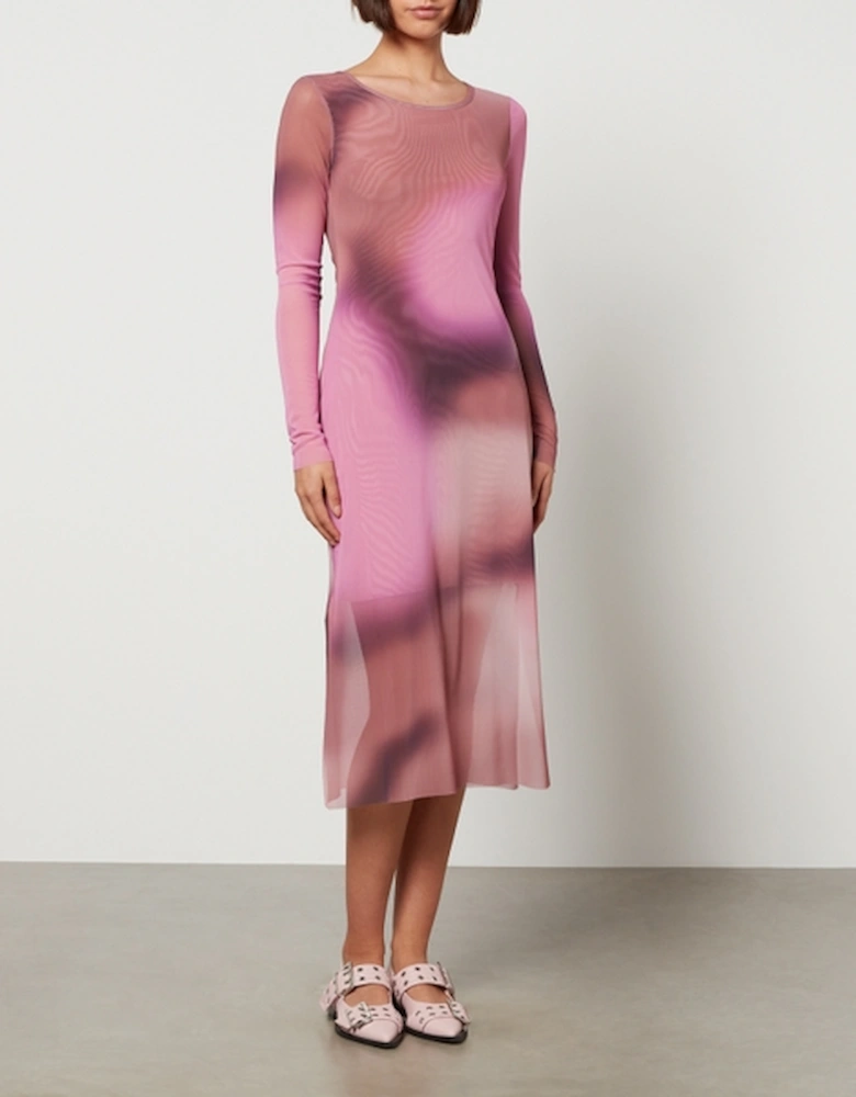 Jolanda Printed Mesh Midi Dress