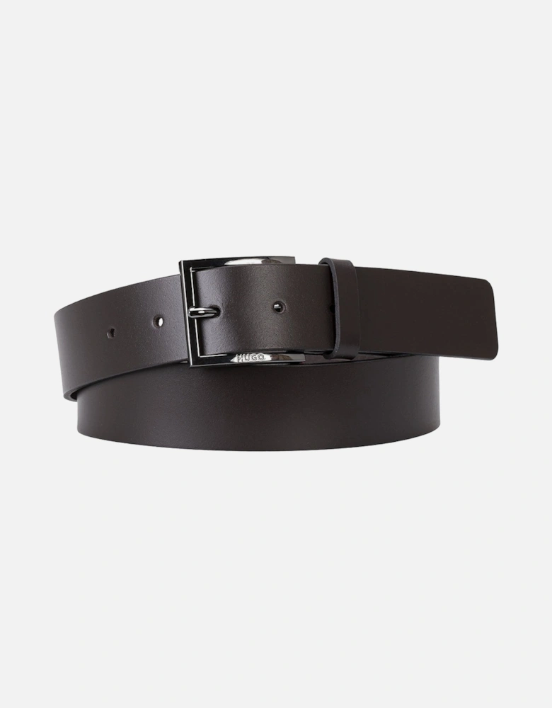 Geek Smooth Leather Belt, Dark Brown