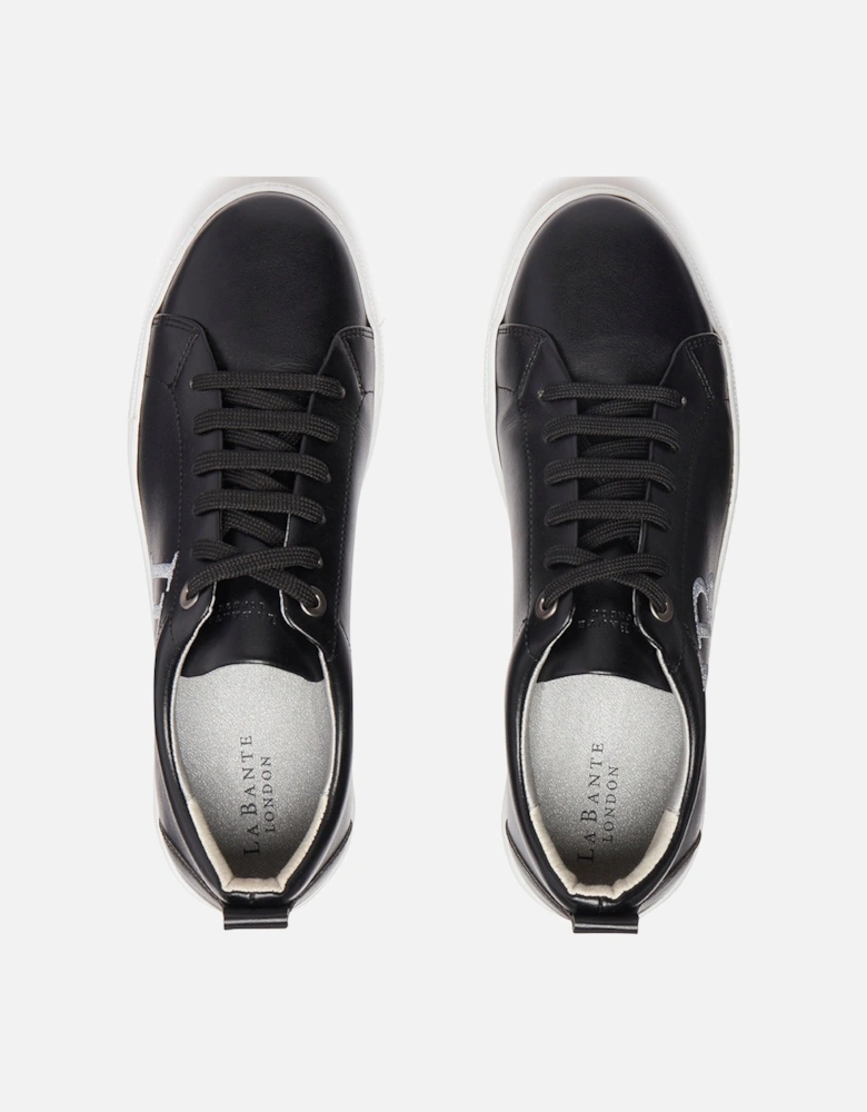 LB Black Apple Leather Sneakers for Women