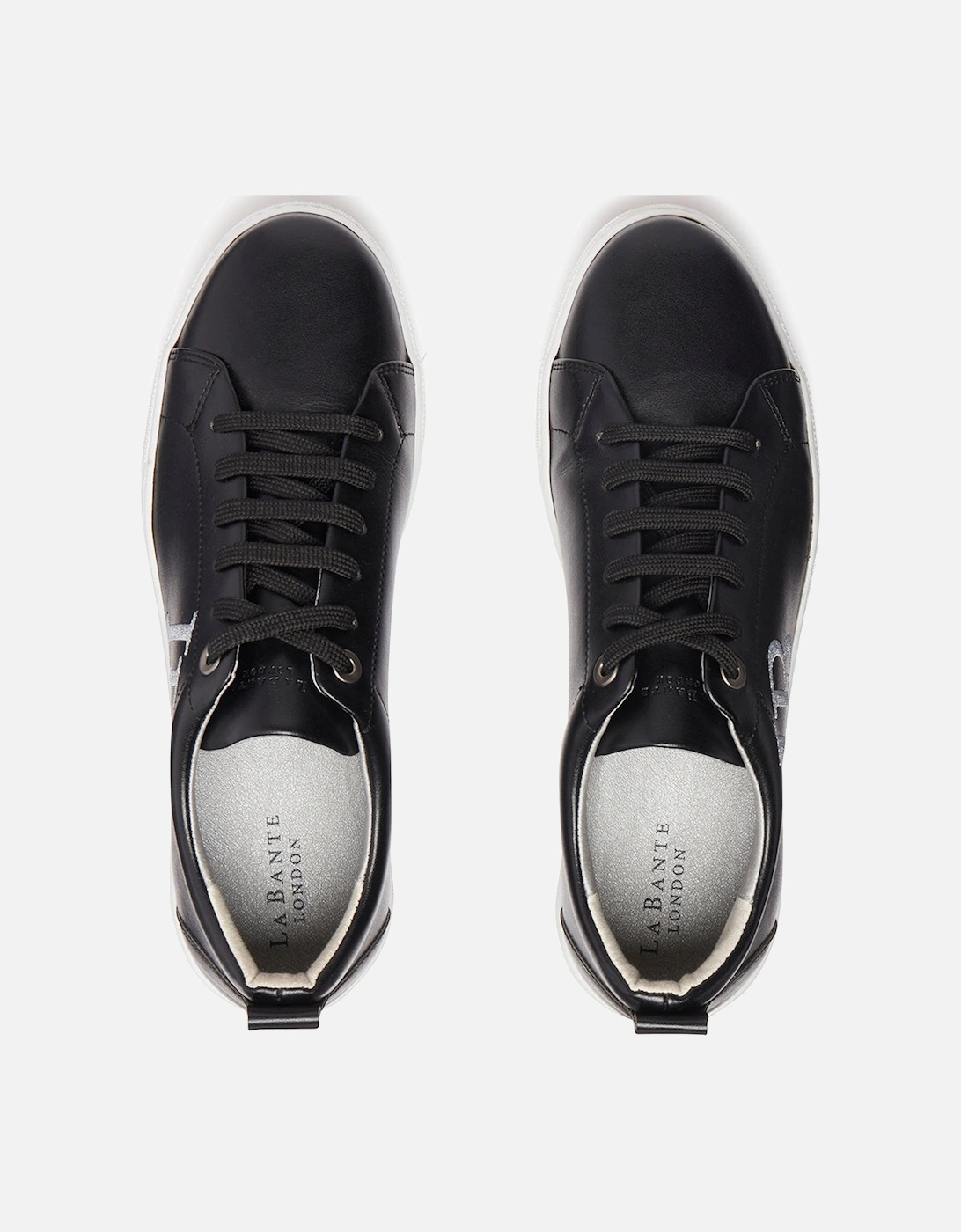 LB Black Apple Leather Sneakers for Women