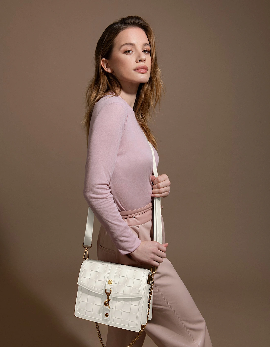 Daisy White Vegan Shoulder & Crossbody Bag