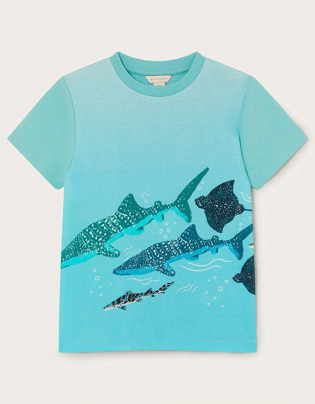 Boys Ombre Sea T-shirt - Blue, 2 of 1