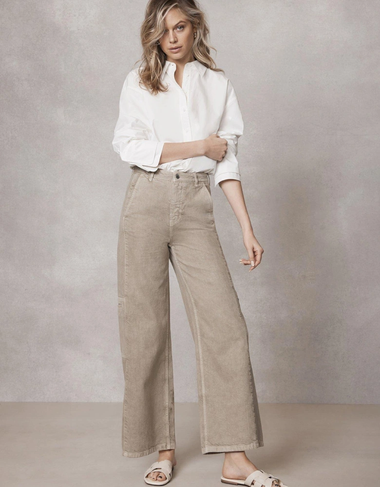 Khaki Utility Super Wide Jeans