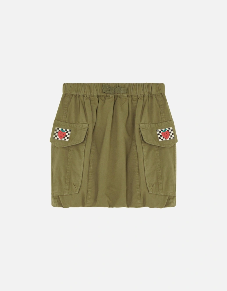 Girls Parachute Cargo Skirt - Khaki