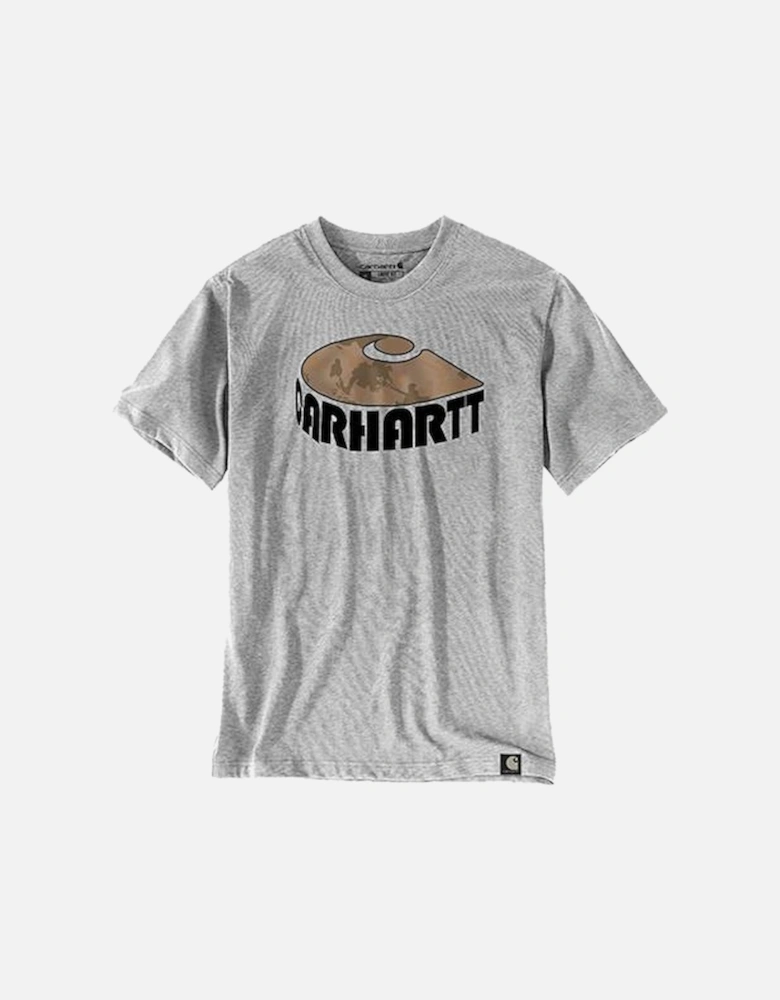 Carhartt Men's Relaxed Fit Heavyweight Camo Graphic T-Shirt Heather Grey