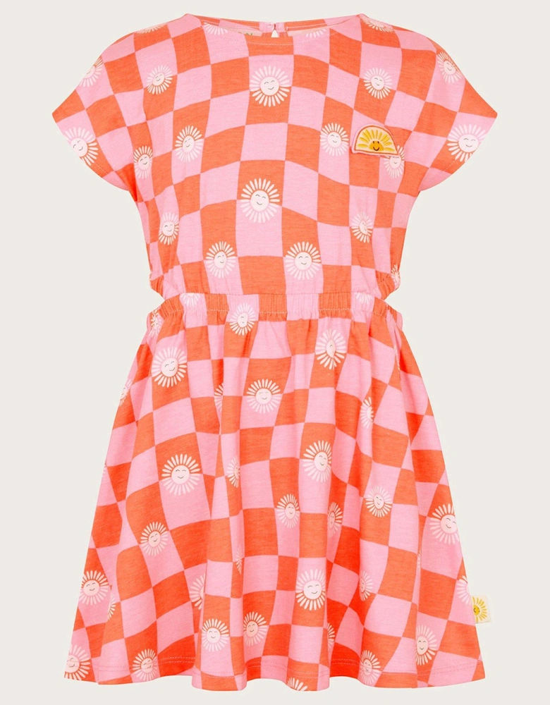 Girls Jersey Cut Out Sun Dress - Orange