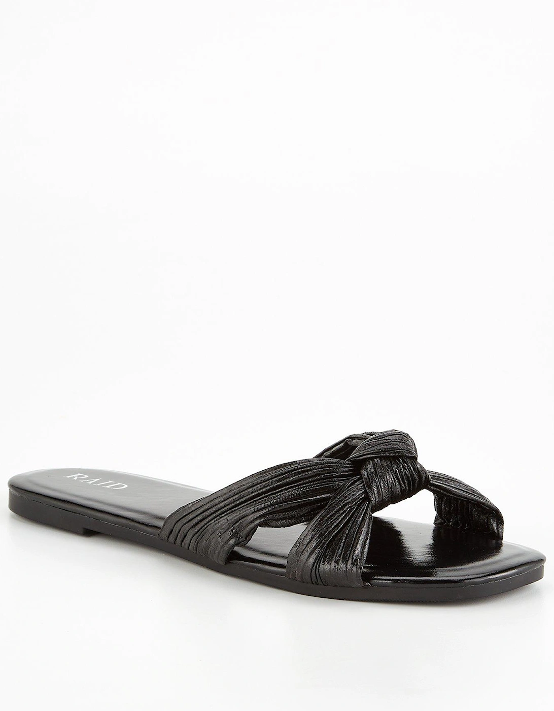 Wide Fitting Farrah Knot Front Metallic Sandal - Black, 2 of 1
