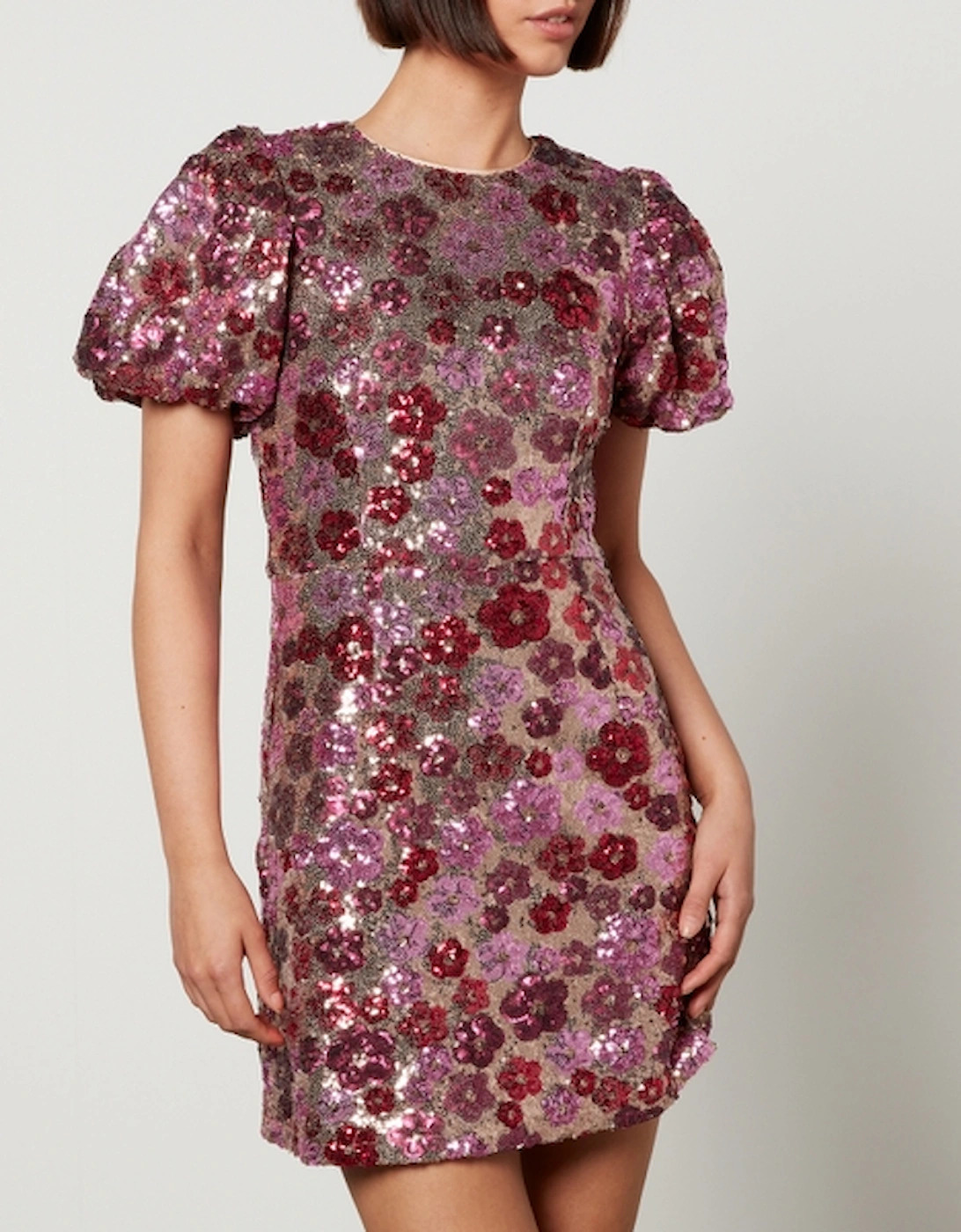 Dream Hibiscus Sequinned Mini Dress, 2 of 1