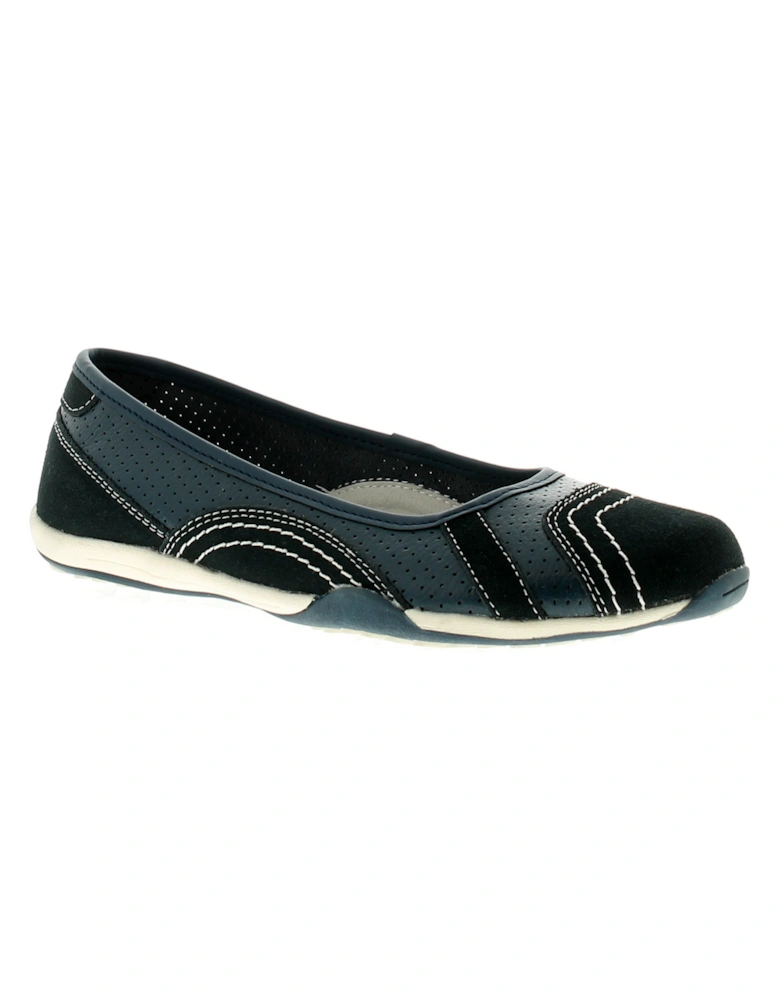 Womens Flat Shoes jackie leather Slip On navy UK Size