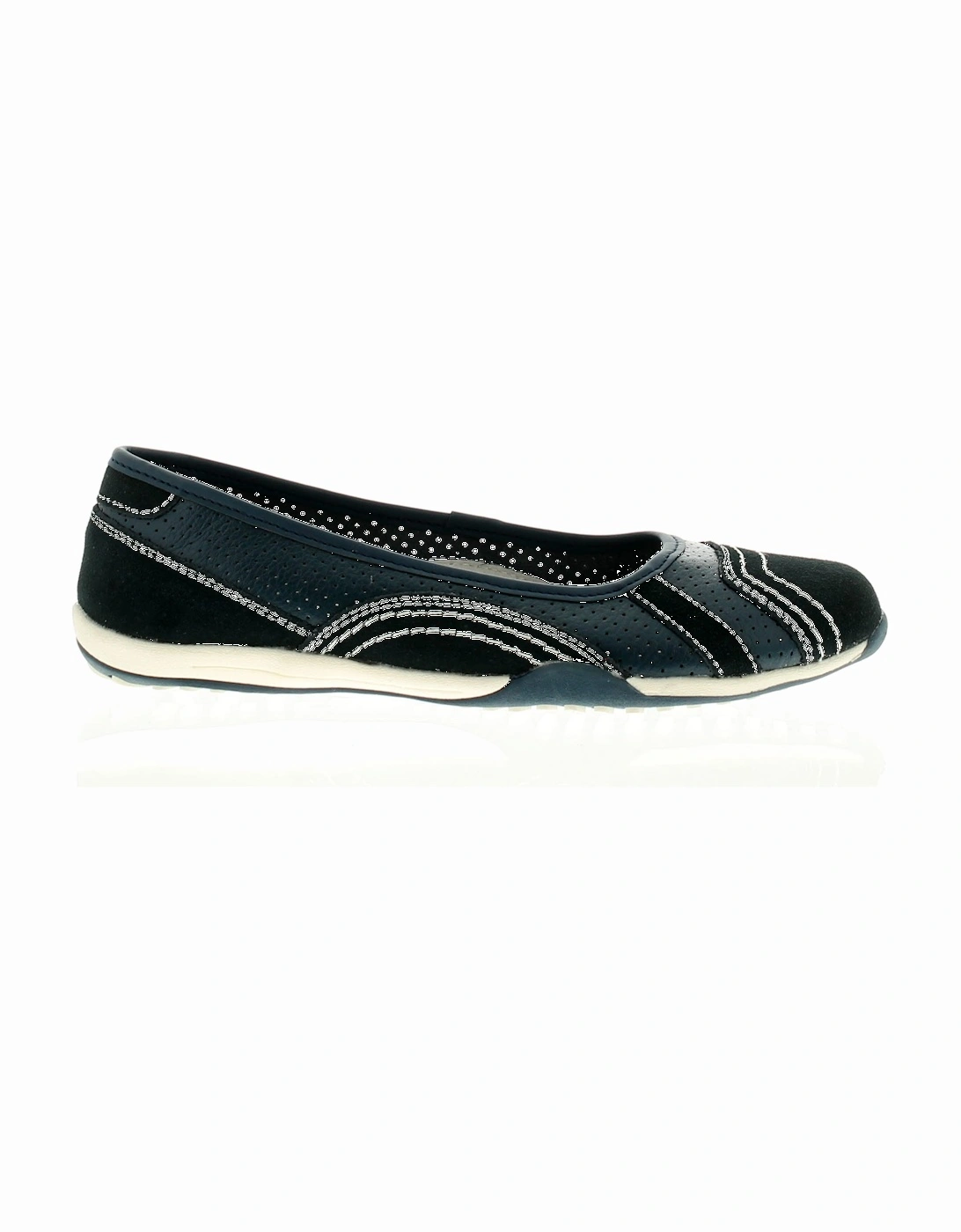 Womens Flat Shoes jackie leather Slip On navy UK Size