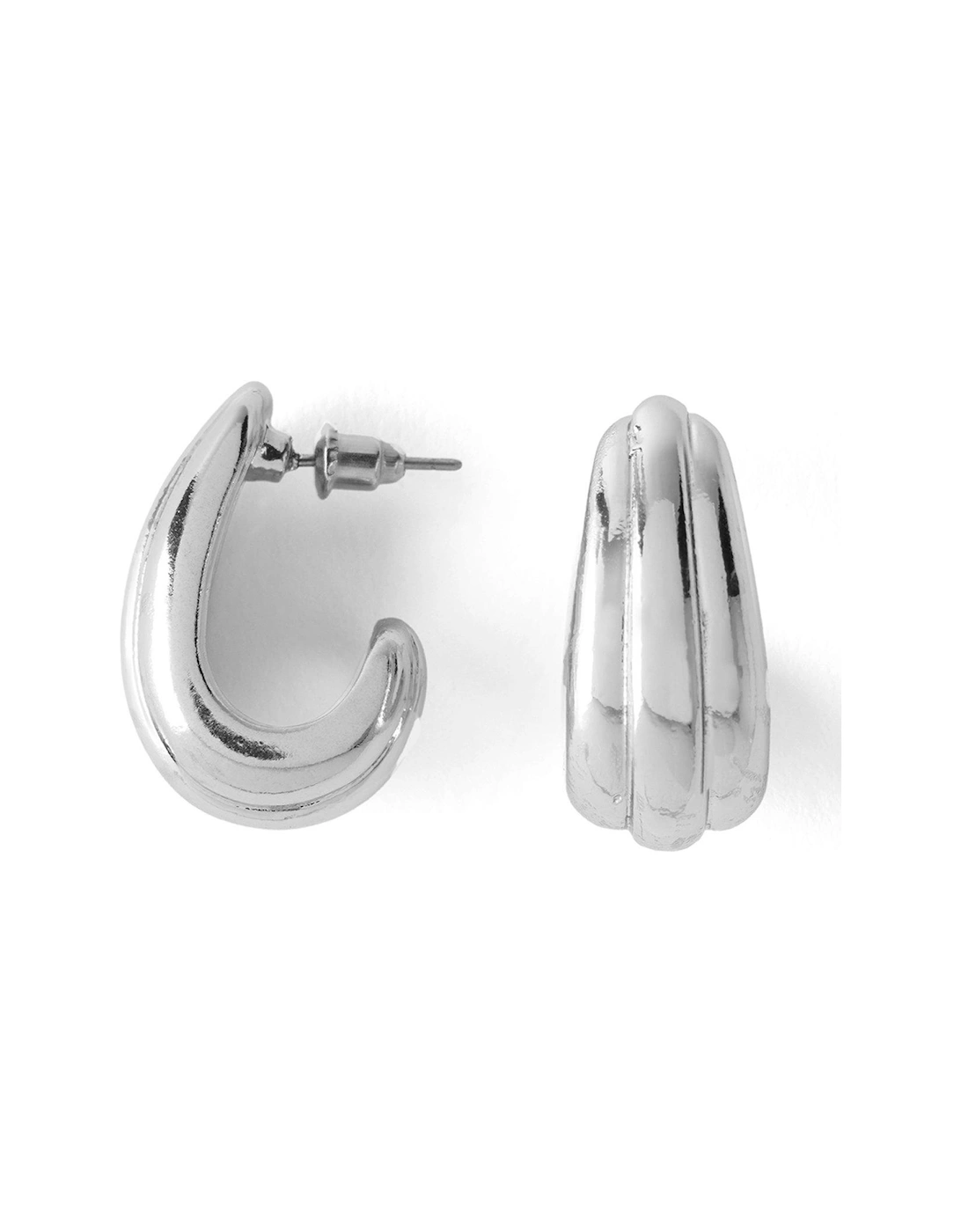 Silver Ribbed Teardrop Earring, 2 of 1