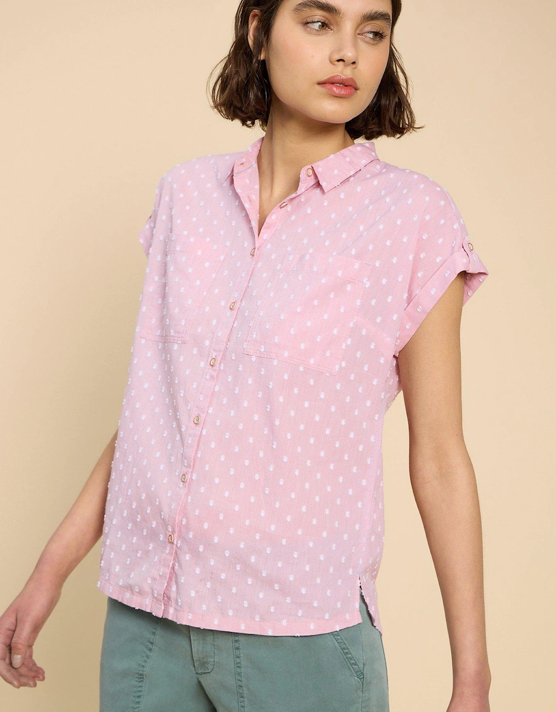Ellie Cotton Shirt - Pink, 2 of 1