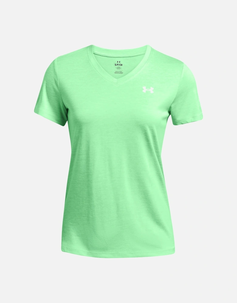 Womens Tech Twist V-Neck T-Shirt (Green)