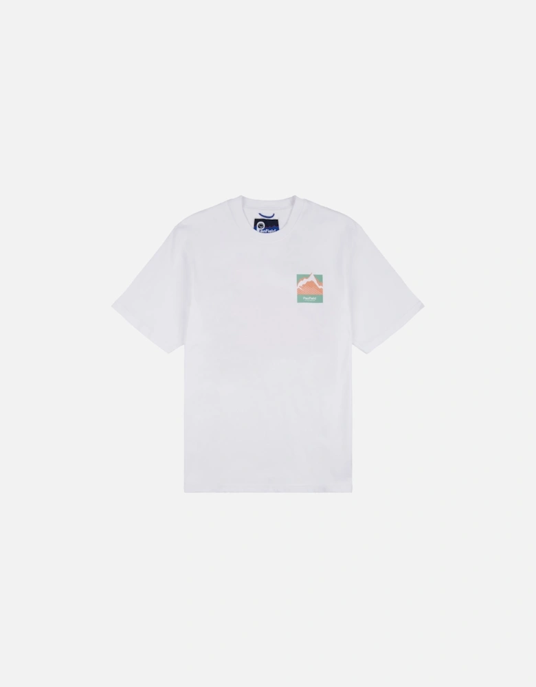 Mens Mountain Back Print T-Shirt (White)