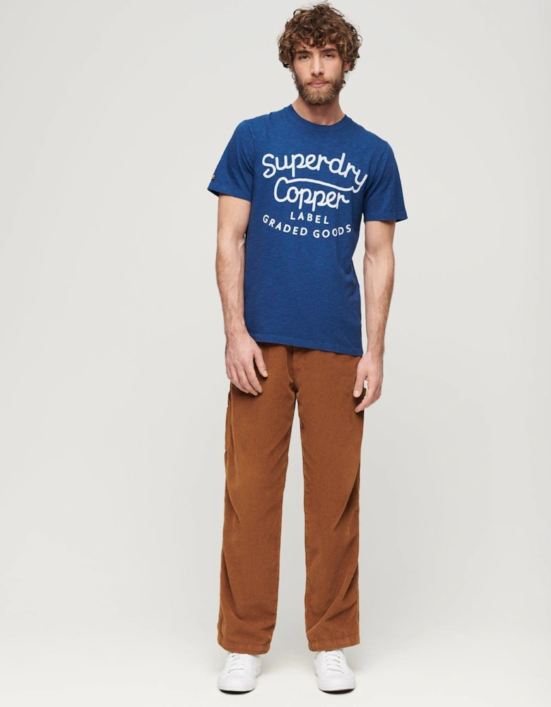 Copper Label Script T-shirt - Blue