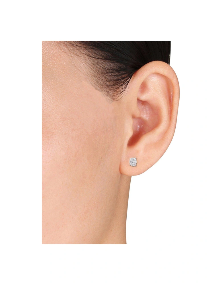 White Gold 18pt Diamond Solitaire Stud Earrings