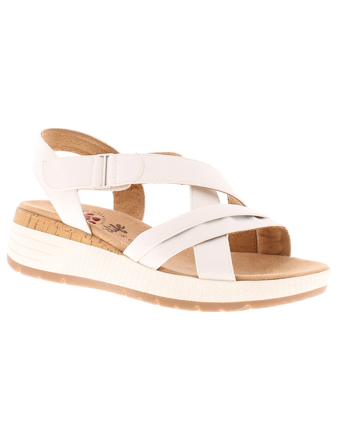 Womens Wedge Sandals Reply Touch Fastening white UK Size, 6 of 5