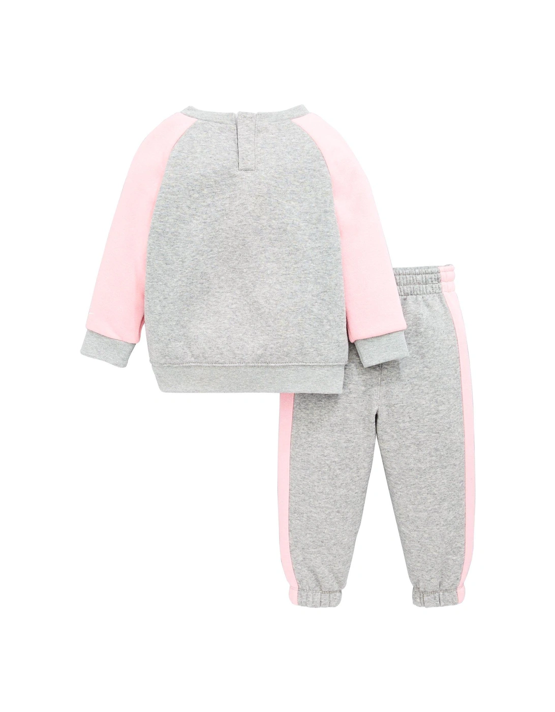 Infant Girls Futura Crew And Jogger Set - Dark Grey