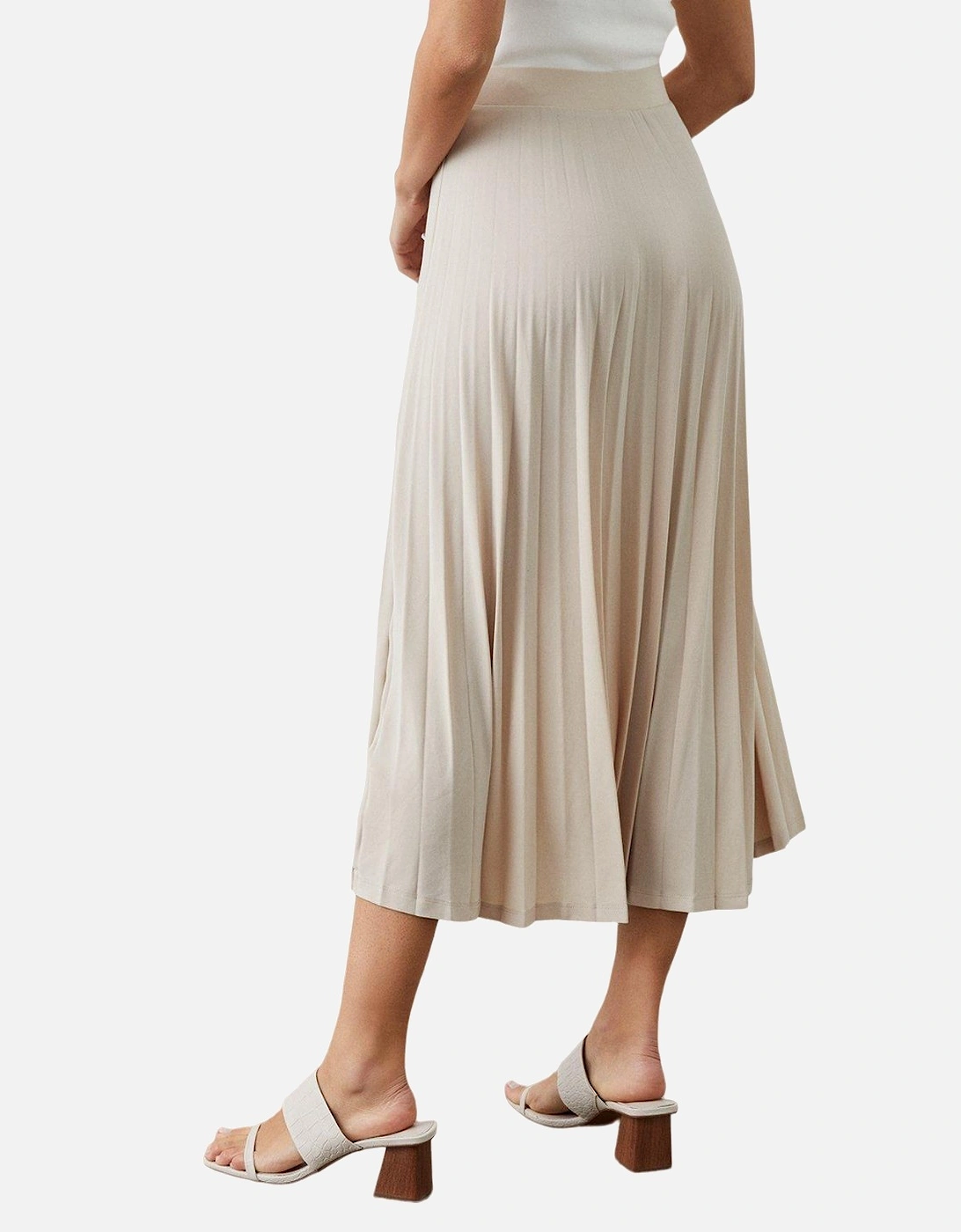 Womens/Ladies Jersey Pleated Midi Skirt