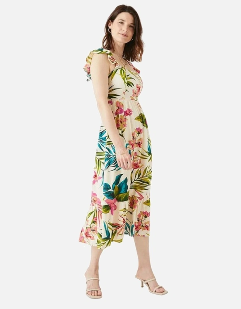 Womens/Ladies Floral Tiered Midi Dress