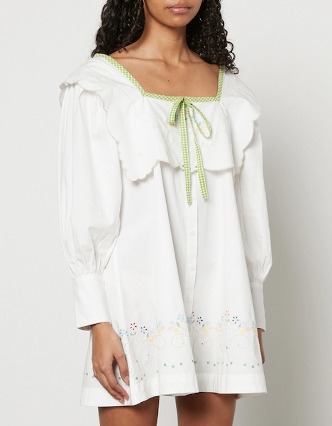 Mala Embroidered Organic Cotton-Poplin Mini Dress, 2 of 1