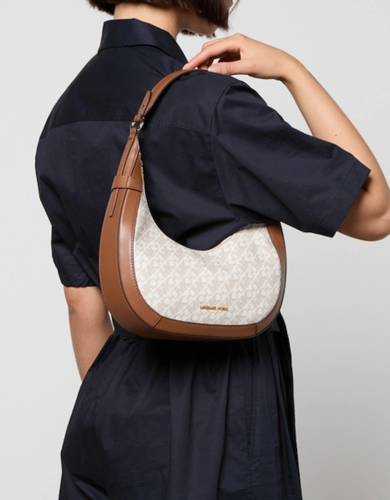 Preston Coated Canvas and Faux Leather Shoulder Bag