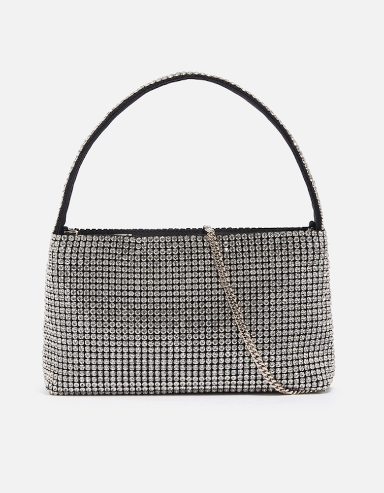 Glittar Embellished Satin Mini Shoulder Bag
