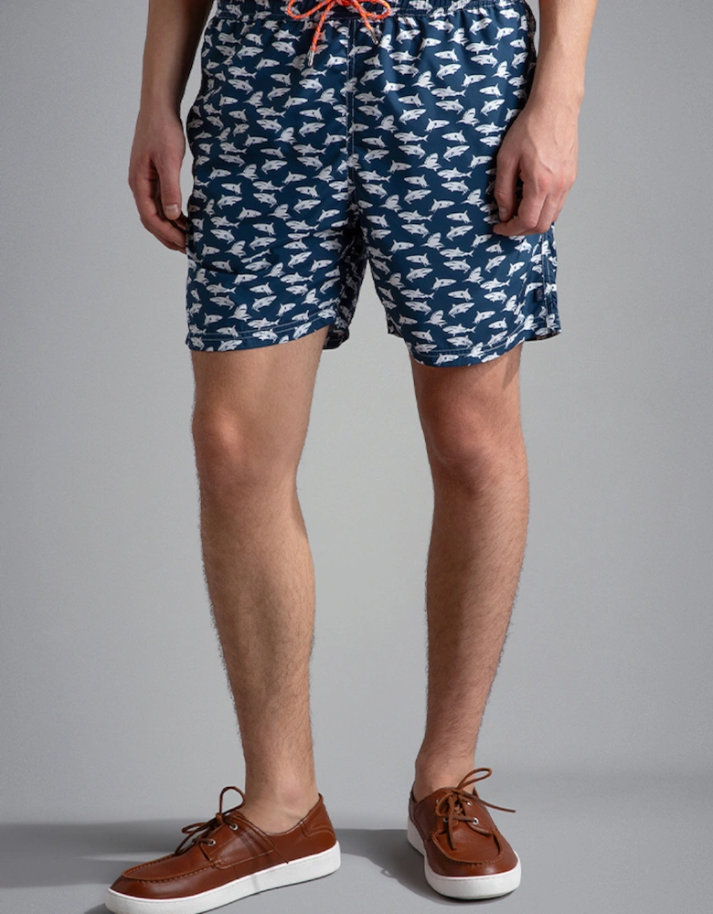 Men's All Over Shark Print Swimming Shorts