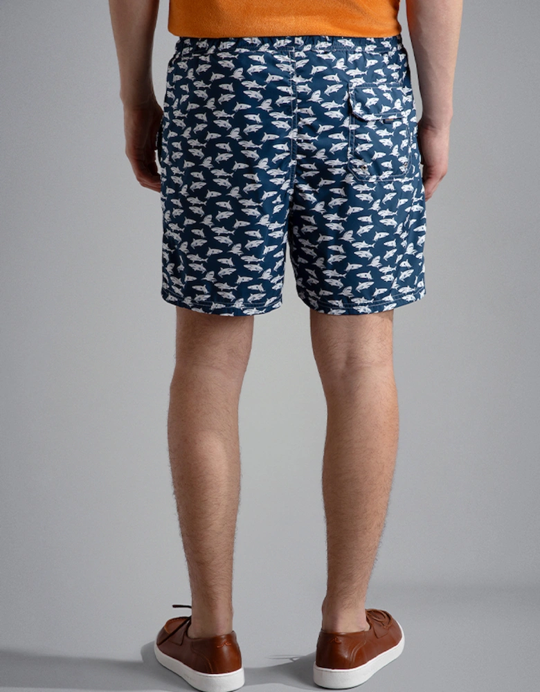 Men's All Over Shark Print Swimming Shorts