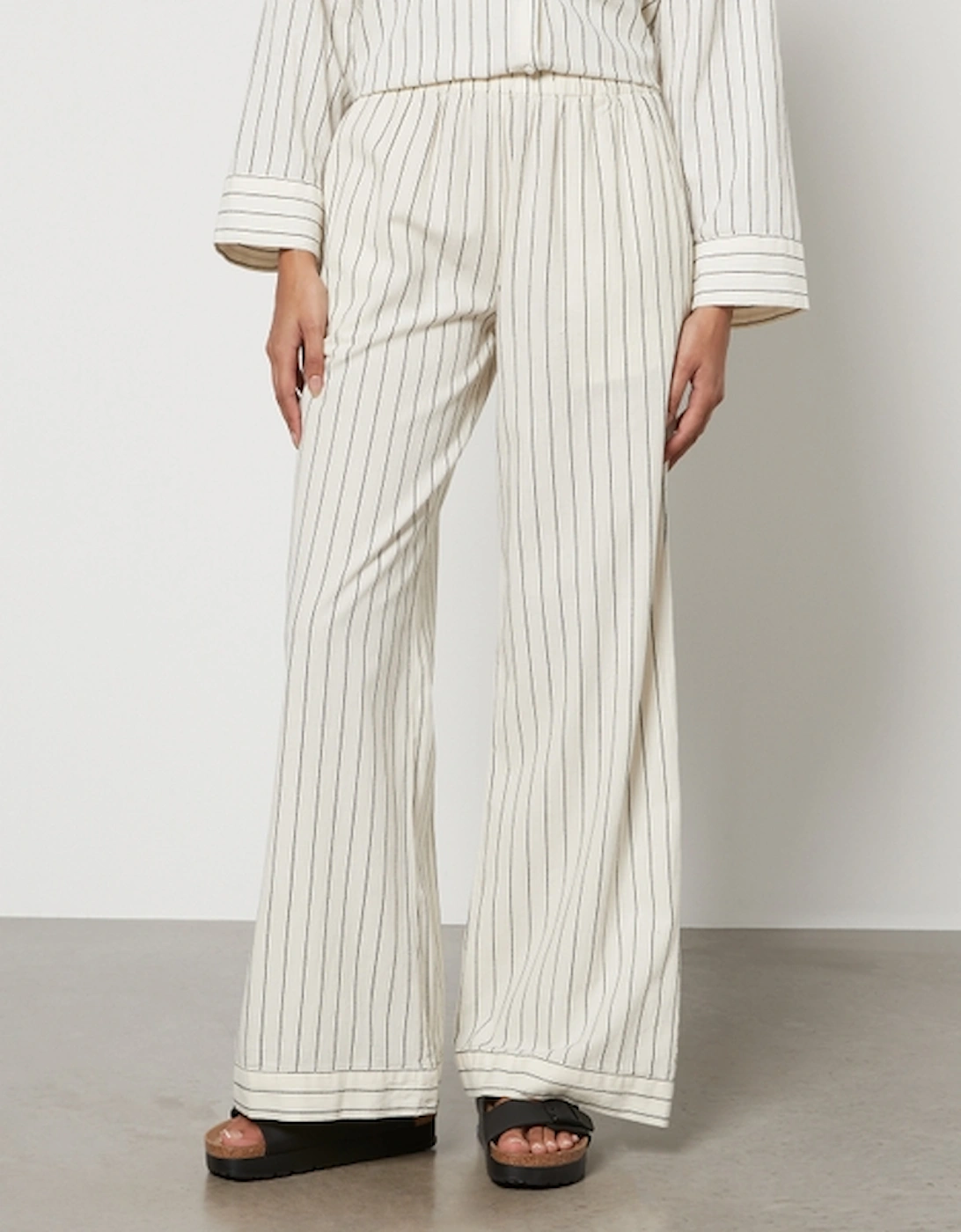 Misha Pinstriped Organic Cotton Trousers, 2 of 1