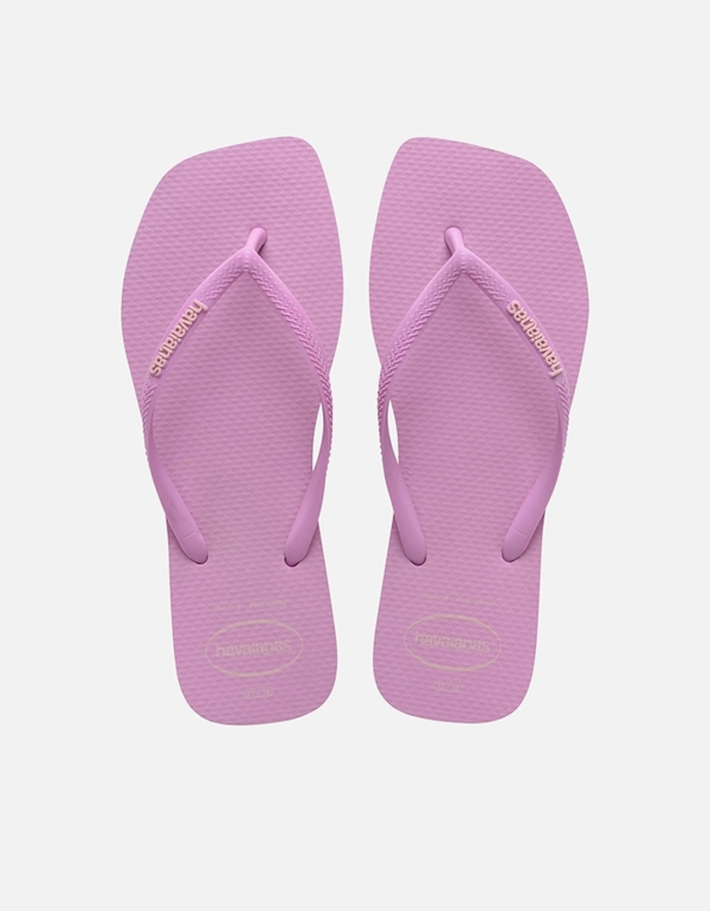 Women's Slim Square Rubber Flip Flops