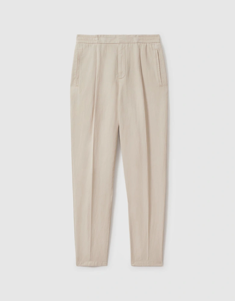 Relaxed Cotton Blend Elasticated Waist Trousers