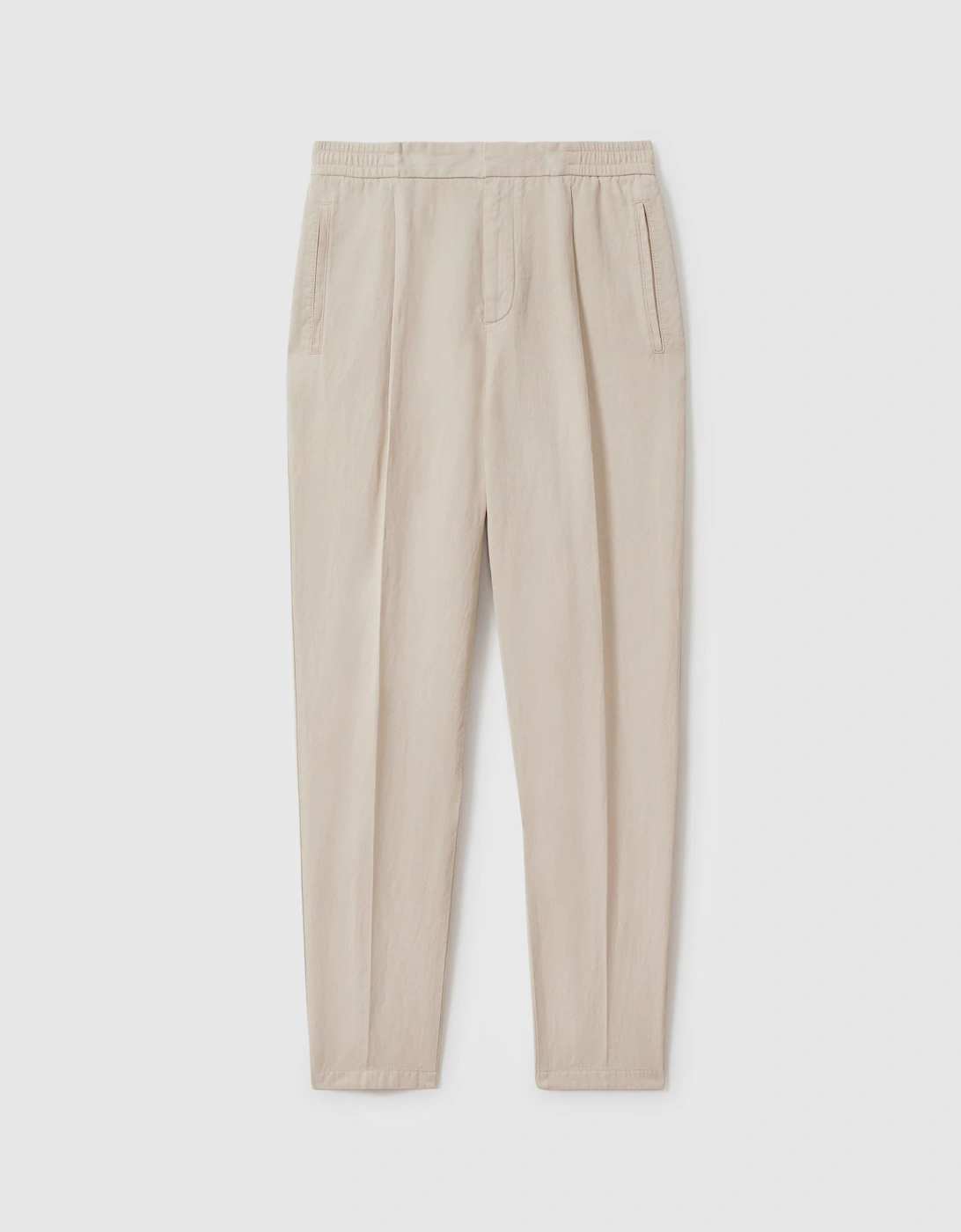 Relaxed Cotton Blend Elasticated Waist Trousers, 2 of 1