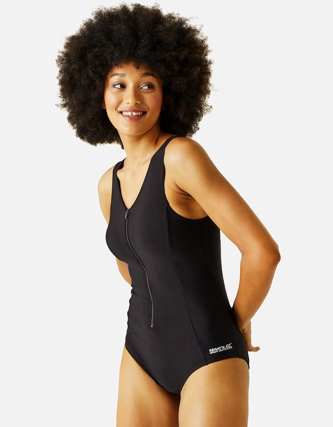 Womens Wakefield Tummy Control Swimming Costume - Black, 7 of 6