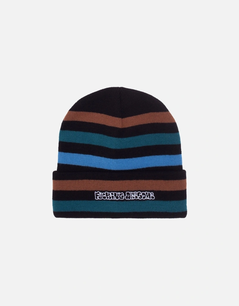 FA Wanto Striped Cuff Beanie - Black