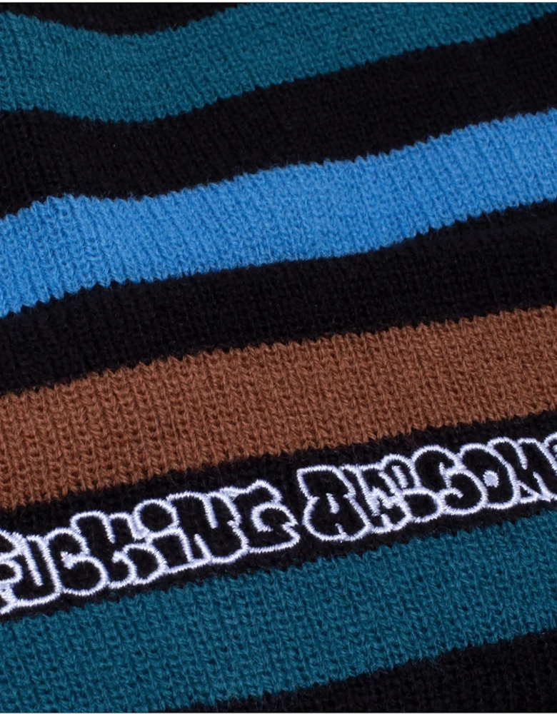 FA Wanto Striped Cuff Beanie - Black