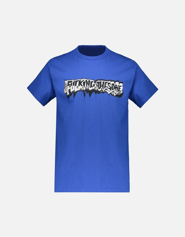 FA Dill Cut Up Logo Tee - Cobalt