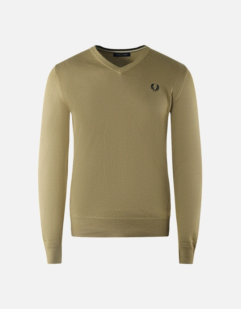 Warm Stone Beige V-Neck  Jumper