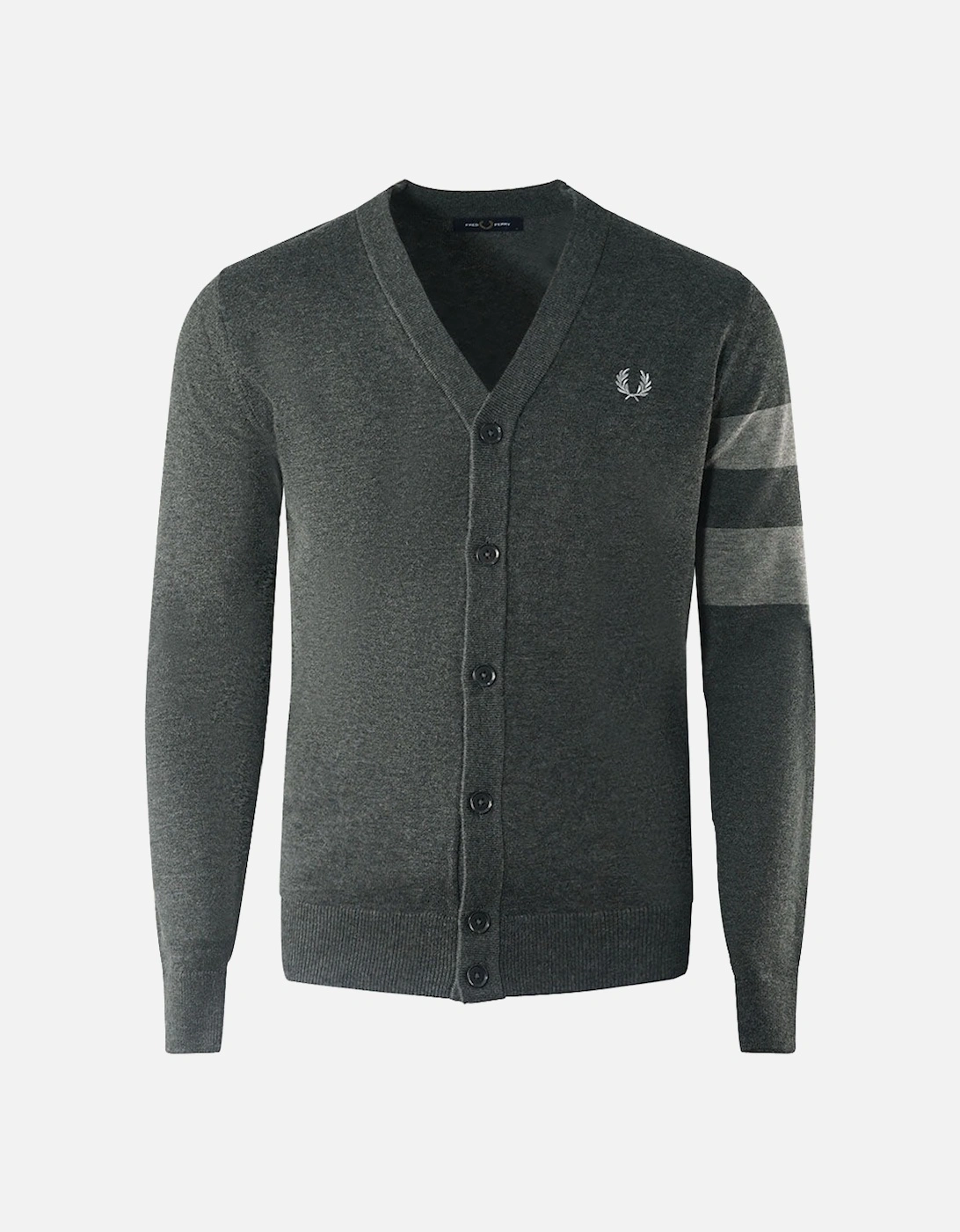 Tipped Sleeve Graphite Marl Grey Button-Up Cardigan, 3 of 2