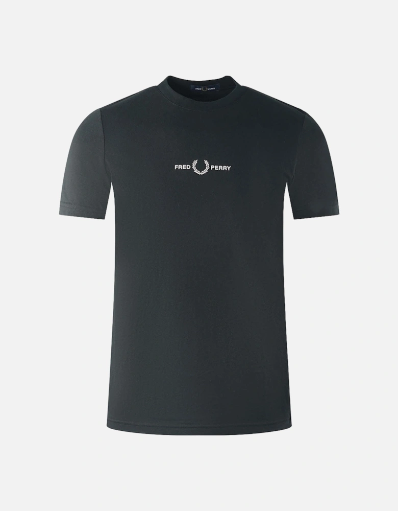 Embroidered Brand Logo Black T-Shirt