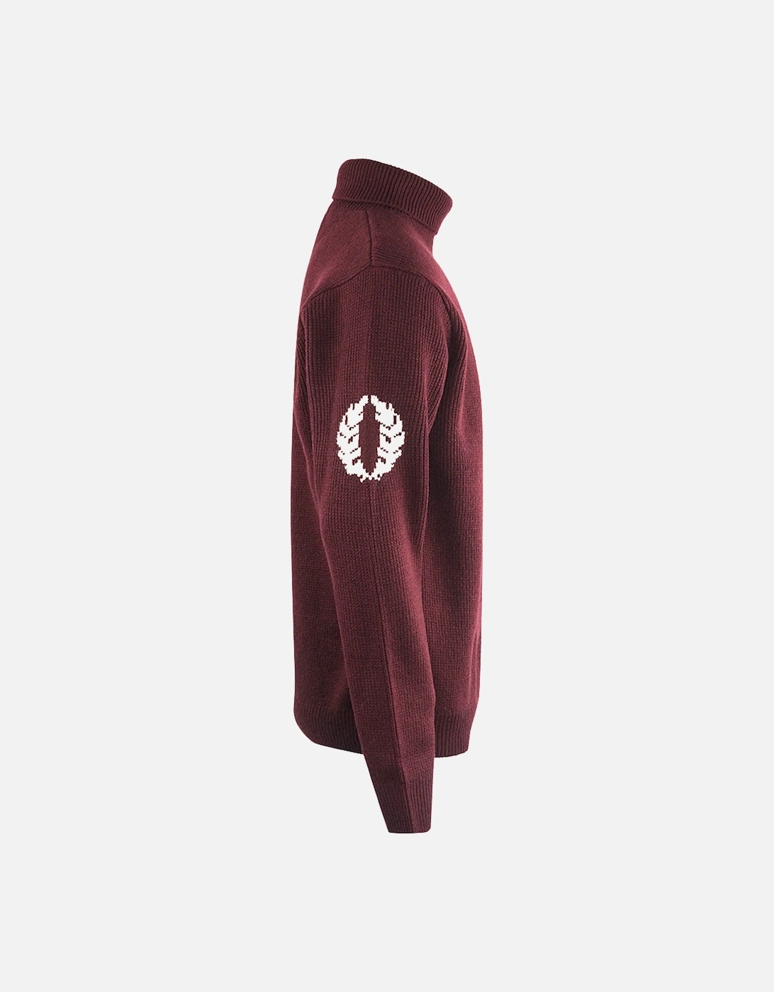 Laurel Wreath Roll Neck Oxblood Burgundy Jumper