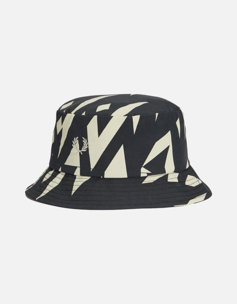 Abstract Print Black Bucket Hat