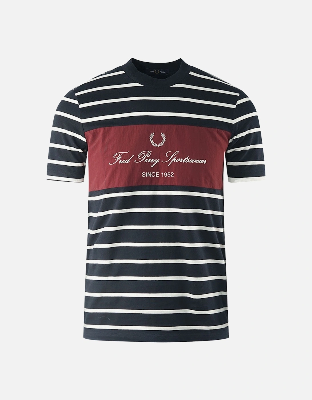 Embroidered Stripe Navy Blue T-Shirt, 3 of 2
