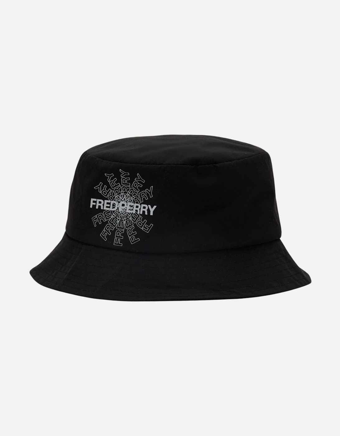 Graphic Print Logo Canvas Black Bucket Hat, 2 of 1