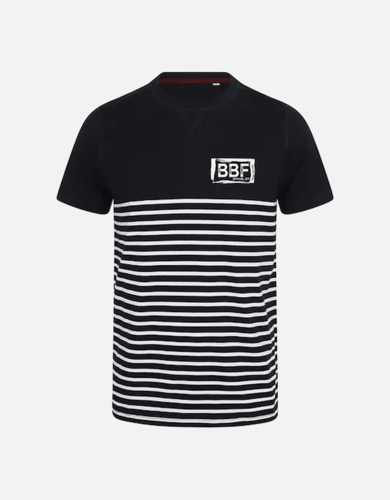 Back British Farming Unisex Short Sleeve T-Shirt Navy/White Stripe