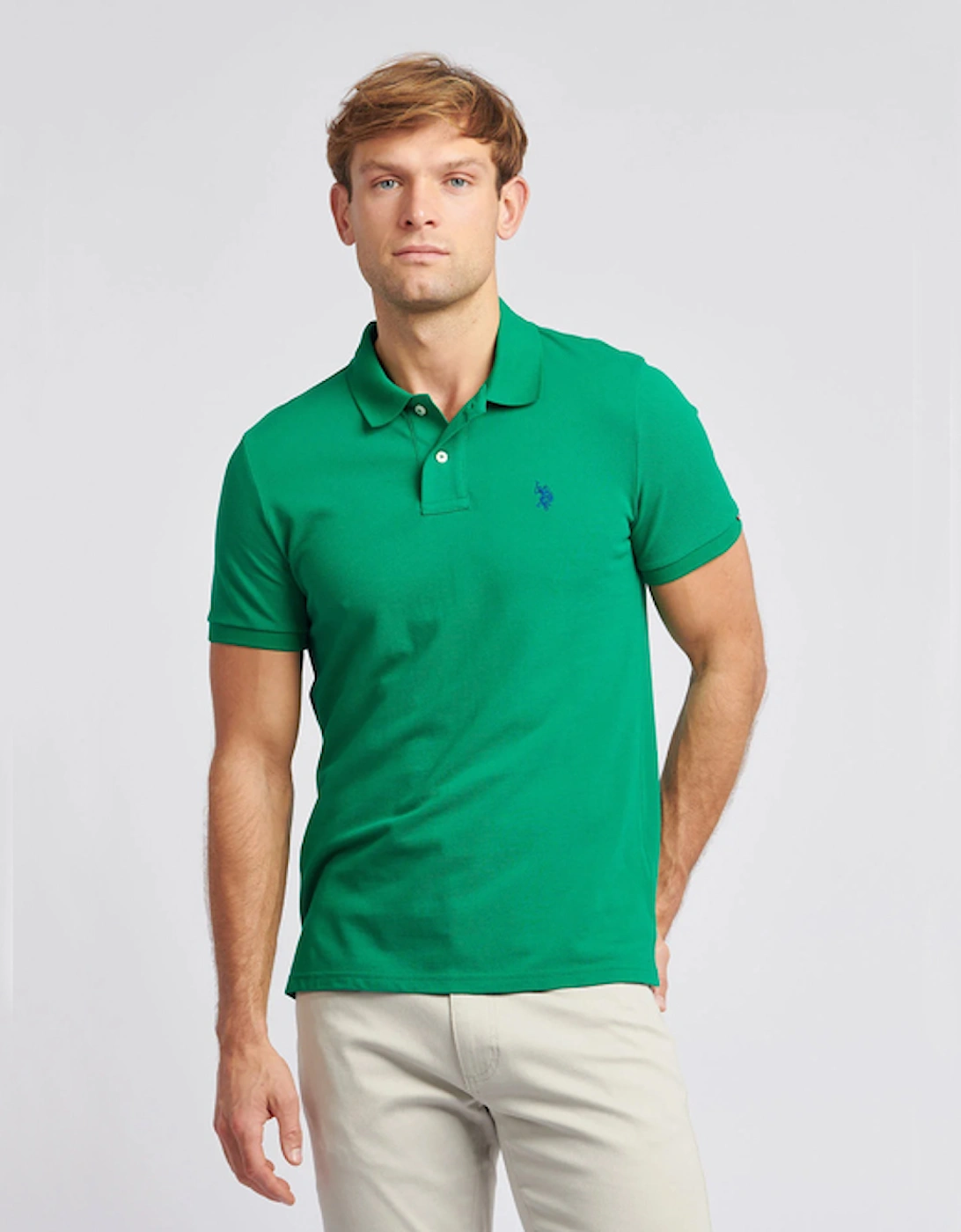 U S Polo Assn Men's DHM Pique Polo Lush Meadow, 9 of 8