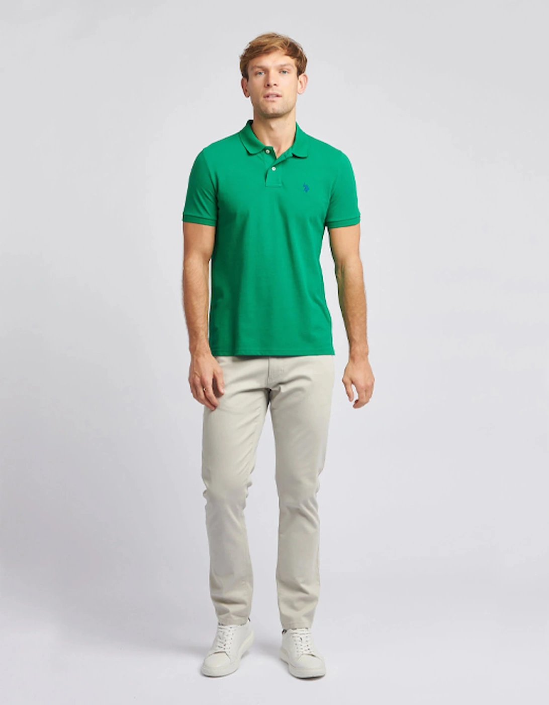 U S Polo Assn Men's DHM Pique Polo Lush Meadow