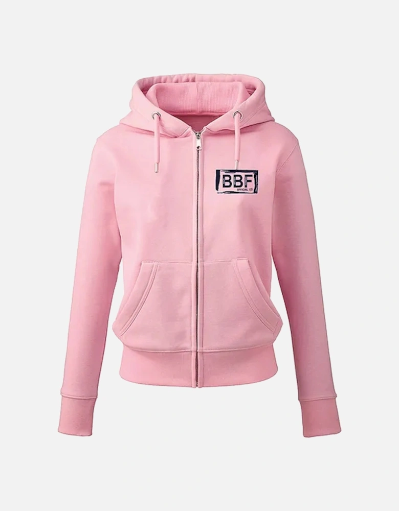 Back British Farming Women's Fitted Full Zip Hoodie Baby Pink