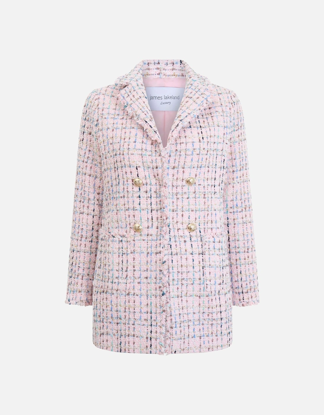 Tweed Detail Blazer Pink